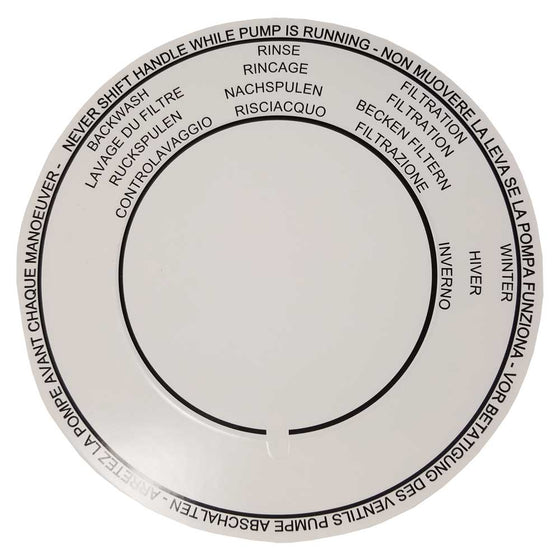 Four (4) Way Filter Valves Replacement Label