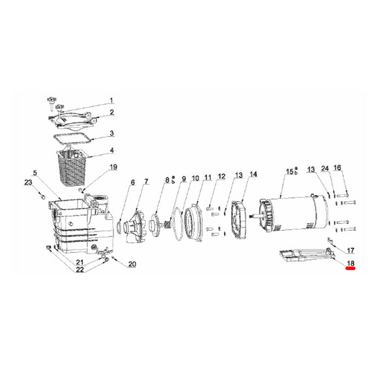 Pump Motor Mounting Bracket for Model 75150 1.5 HP In Ground Pool Pump (Part 75150MOUNT)