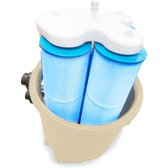 High Capacity 480 Sq Ft Pool Cartridge Filter Tank and Elements (#76480)