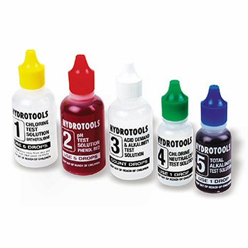 Hydrotools Replacement Pool Test Kit Solutions, Set of 5