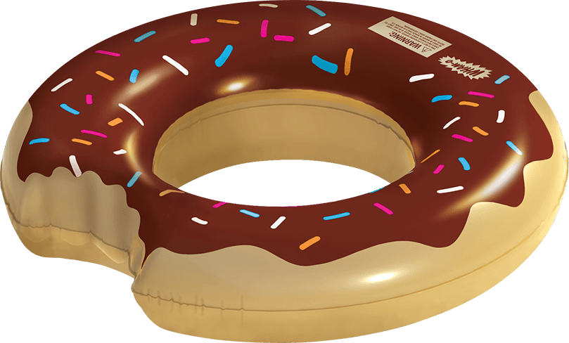 Wham-O Splash Inflatable Chocolate Donut Swimming Pool Ring Float