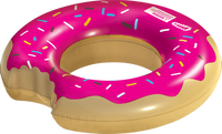 Wham-O Splash Inflatable Strawberry Donut Swimming Pool Ring Float