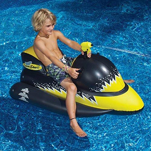 Swimline Laser Shark Wet Ski Ride-On Pool Toy with Squirter
