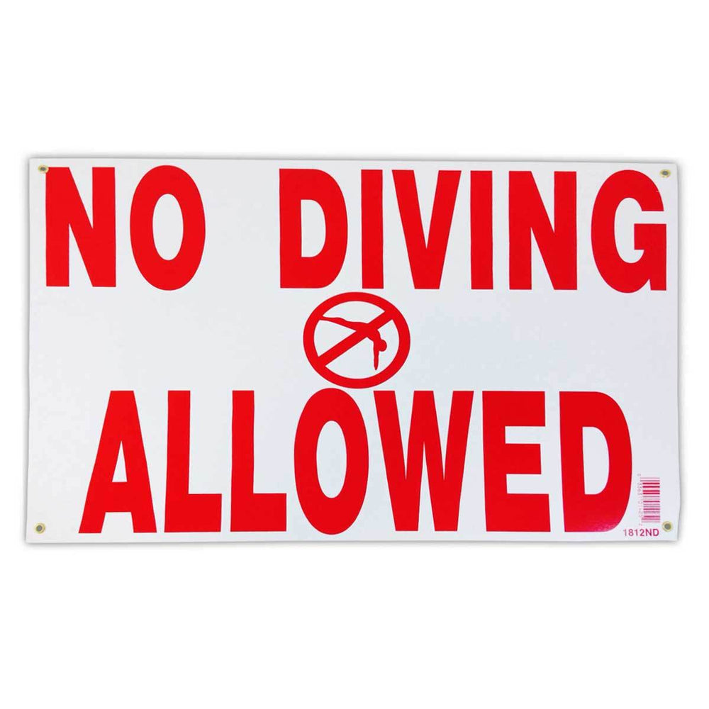 No Diving Allowed Sign 18" by 12"